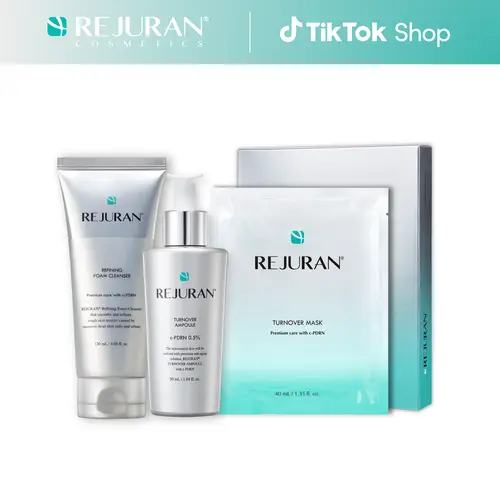 REJURAN Turnover Ampoule 50ml + Turnover Mask (5-pack) + Foam Cleanser