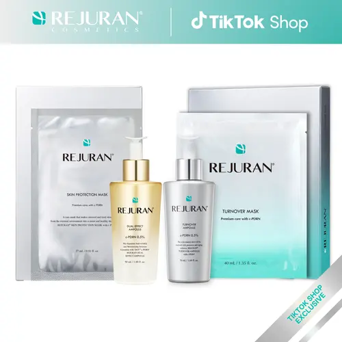[Exclusive TikTok Bundle] REJURAN Dual Effect 50ml +Turnover 50ml + Turnover Mask (5-Pack) + Skin Protection Mask