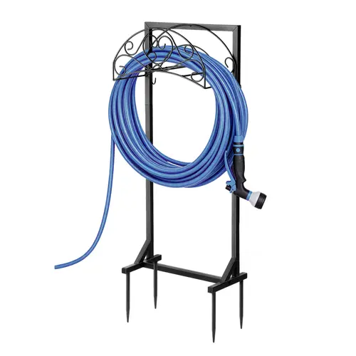 Garden Hose Holder, Heavy-Duty Water Hose Reel with Stable Base, Freestanding Storage Rack for Outside, Holds 150ft – Metal Stand for Yard & Lawn
