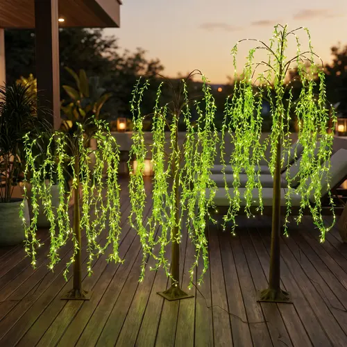 3.9ft/4.9ft/5.9ft USB-Powered LED Light-Up Artificial Weeping Willow Floor Lamp - Natural Glow, Aesthetic Unique Decoration for Living Room, All-Season Parties, House & Unique Room Decor