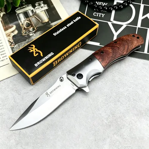 Best-Selling DA51 Outdoor Folding Knife with 5Cr13Mov Blade, Colorful Wood + 420 Steel Handle, EDC, Camping Tools, Camping Knives, Pocket Knife, Jungle Survival, Multi-Purpose Cutting, Rescue, and Hiking Tool