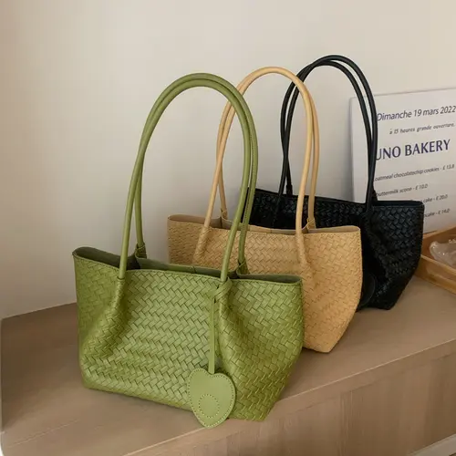 Korean Style Woven Bag, Soft Leather Handbag, Fashionable High-End Basket Bag, Single Shoulder Braided Crossbody Bag, Crossbody Clutch Bag, Everyday Crossbody Bag, Unique Design, Casual Commuter Bag