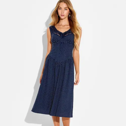 Women's Button-Front Lace Midi Dress - Wild Fable