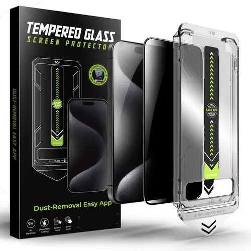 9H Tempered Glass Privacy Screen Protector for iPhone 17 Pro/16/16 Pro/13, Smartphone Handheld Devices Accessories with Anti-Glare, Full Coverage, Anti-Fingerprint, Auto Dust-Elimination, No Bubble, Easy Installation Protection