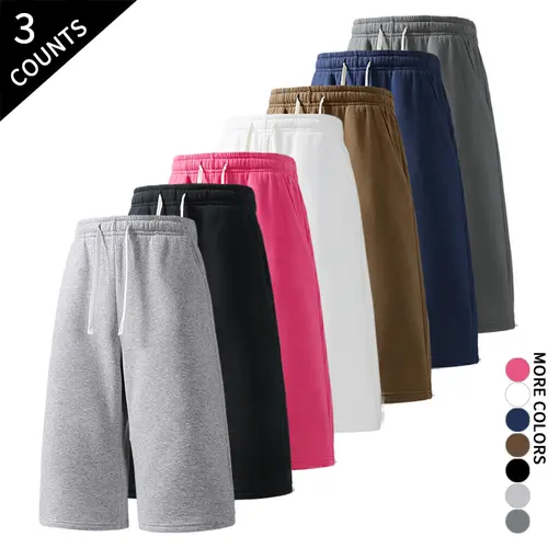 Men's Athletic Baggy Oversized Wide Leg Long Sweat Shorts - 3 Colors, Breathable, Deep Side Pockets, Suitable for Gym, Daily Wear