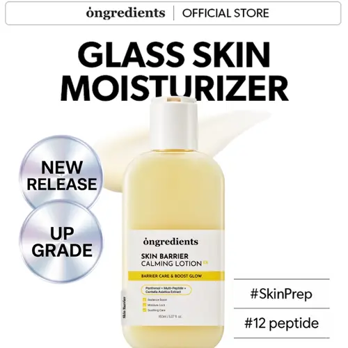 [Ongredients Official Shop] Skin Barrier Calming Lotion EX Duo | Hydrating Lotion for Smooth Makeup Prep & Glowy Skin | GHK-Cu, CiCA + TECA, 12-Peptide Complex, Collagen |  Non-Comedogenic Facial Daily Moisturizer | Korean Skincare