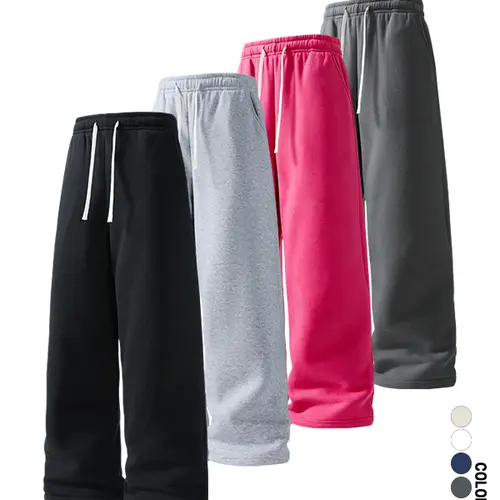 Pack of 4 men’s casual long pants featuring a drawstring elastic waistband and a loose fit for comfort and versatility. Suitable for everyday wear, leisure, sports, and fitness in spring and autumn.