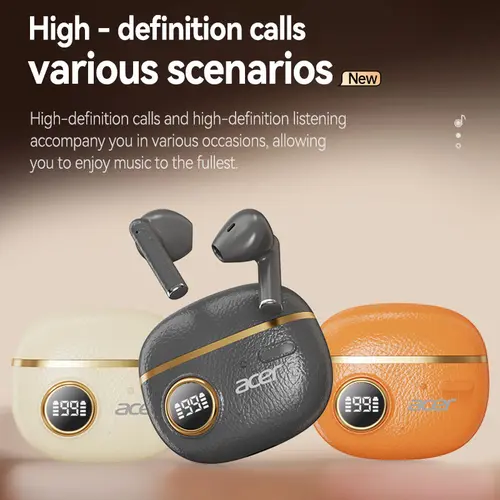 acer True Wireless Earbuds, 60H Playback with LED Power Display, Wireless Charging Case, IPX5 Sweat Resistant, in-Ear Headphones with Mic for Smartphone Laptop Sports tiktokshopcreatorpicks earbuds earbuds wireless audifonos bluetooth headphones bluetooth