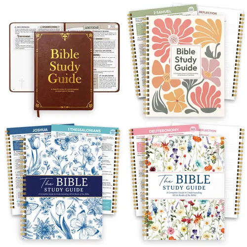 Bible Study Guide For Women & Men, Study All 66 Books of the Bible with Reflection Notes, 52-Week Bible in a Year Devotional Journal, Prayer Journal & Scripture Notebook, Large Print Lay-Flat Premium Hardcover Christian Workbook
