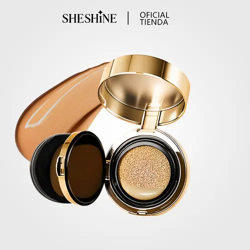【J】SHESHINE NOVO-Cushion BB + Polvo Compacto 2-en-1 Base de Maquillaje con Protección Solar SPF 35+ y Ácido Hialurónico para Piel Radiante y Control de Brillo en 30 Segundos SHESHINE2002