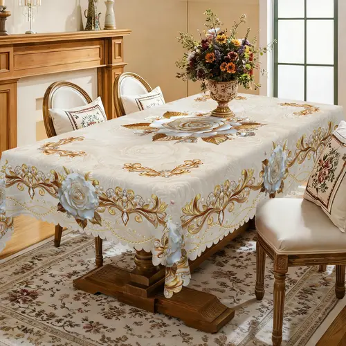 【Summer Sale Deals】【Moving Season】REZUTAN Floral Printed Tablecloth Wrinkle Resistant Machine Washable Durable Multi-scene Rectangle  Round Table Cover for Dining Room Kitchen Outdoor Party Holiday Home Decor Table Cloth Flower, Outdoors, Do Not Iron