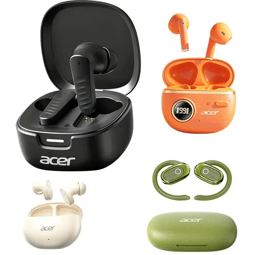 acer Wireless Earbuds Series 4-in-1 | Choose Your Style: 60H Playback with Wireless Charging, or ENC Noise Cancelling & Low Latency, or Lightweight Deep Bass, or Open-Ear Spatial Audio | All with Bluetooth 5.4 & Long Battery Life