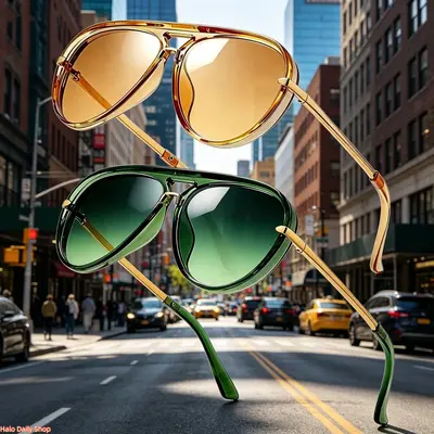 Women's 2-Pair Oversized Aviator Sunglasses - Summer Style, Retro Gold Metal Frame, Anti-Tangle Temples, Lightweight Frame, Blue Light Blocking Lens, Oversized Sun Cover, Accessories for Women, Back to School