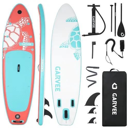 335cm Lightweight Inflatable SUP Board Red | Stable Non-Slip Stand Up Paddle Board for Beginners Adults Youth