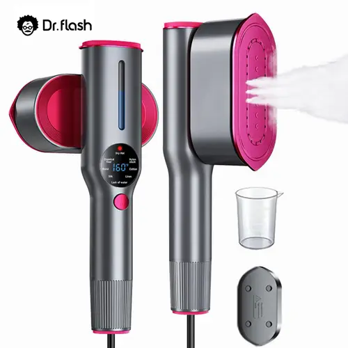 Dr.flash Garment Steamer for Clothes, Portable Travel Clothing Steamer Iron, 7 Mode with LED Display, 5s Fast Heating, 90° Swivel Handle, New Year Gift