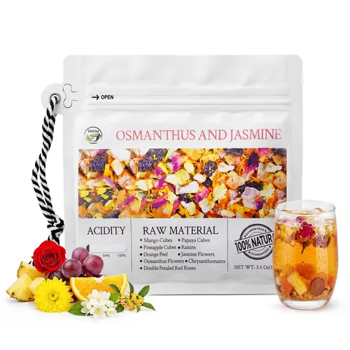 Osmanthus Jasmine Fruit & Herbal Tea - Pure Natural Loose Leaf Floral Fruit Tea, Zero Acidity Calming & Relaxation Blend with Rose & Chrysanthemum, 5.3 Oz (150g) | iTREE · Vital-Tea summerwins