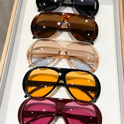 5 Pairs Y2K Street Fashion Large Frame Women's Sunglasses, Trendy Vintage Sunglasses for Travel, Vacation and Casual Wear, Leopard Print Sunglasses, Leopard Pattern Sunglasses