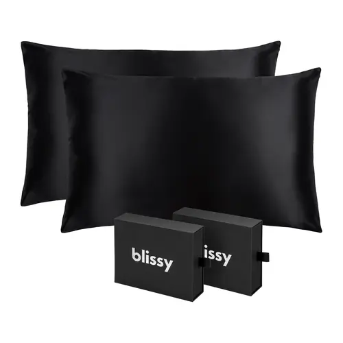 Blissy Silk Pillowcase (Bundle – 2 or 4 Pack) – 100% Pure Mulberry Silk – Improve Hair, Skin & Sleep!