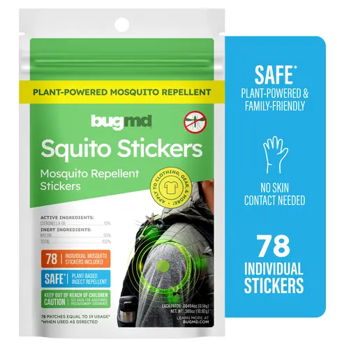 BugMD Squito Stickers Mosquito Repellent Patch Stickers for Adult Safe and Effective Insect Repellent Patches for Toddlers, Kids and Outdoor Activities