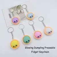 Cute Dumpling Pressable Squishies Fidget Keychain - PVC Food-Shaped Bag Charm, Wear-Resistant Fidget Toy, Mini Unique Gift for Kids, Party Bags & Gifts Supplies, Bag Charms