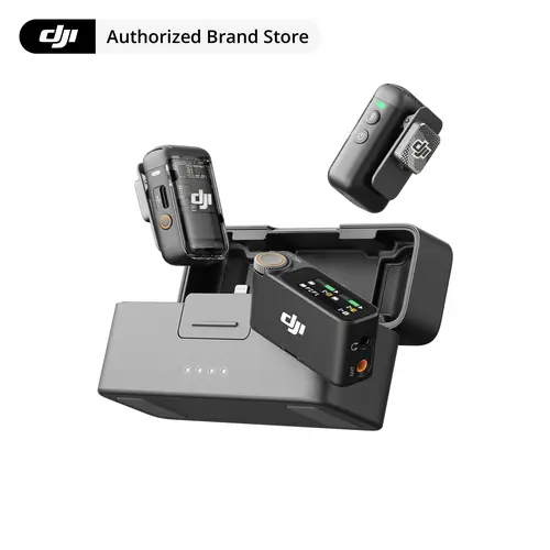 DJI Mic 2 Clip-On Cordless Mics with High-Quality Audio, Ultralight Design, Adaptive Gain Boost, Intelligent Noise Cancelling, Dual Band Anti-Interference, 32-bit Float Internal Recording for iPhone/Android, Camera, Podcast Setup, Streaming Setup, Vlog