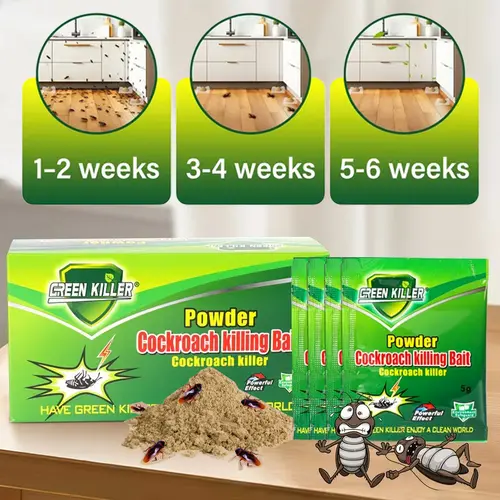 50-Pack High-Efficiency Cockroach Bait Powder, Fast-Acting Roach Killing Gel Indoor Insect Control, Kills Roaches & Eliminates Nests/Colonies, Anti Cockroach Indoor Insect Control for Kitchens, Enclosed Spaces