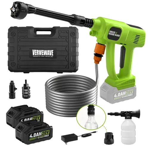 VERVEWAVE Cordless Lithium-Ion Battery-Powered Handheld Pressure Washe