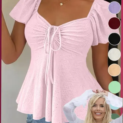 Women's Sweet Style Breathable Short Sleeve Blouse, Summer Casual Wear, Comfortable and Stylish, Perfect for Daily Top, Loose