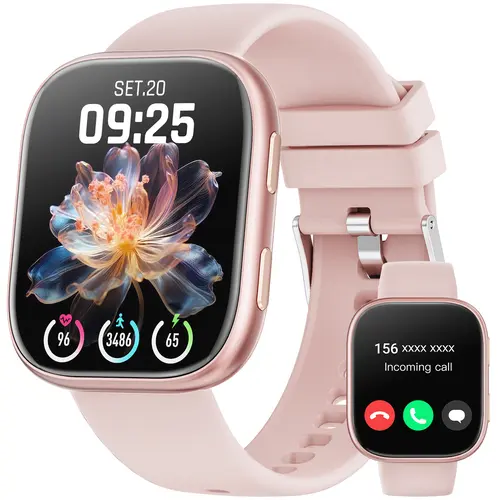 2026 New Chic Women's Smartwatch - Wearable Electronic Display Smart Device (Waterproof), Silicone Band, Bluetooth, Call Reminders/Rejection, 100+ Sports Modes, DIY Dials, Message Alerts, Calorie Tracker, Android/iPhone Compatible, Back‑to‑School Gift, Sm