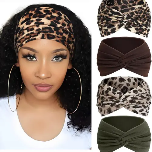 CUBIDUPI Women’s Boho Fashion Tie Dye Elastic Wide Hair Bows Headbands Set, Female Adult All-Purpose Sports & Makeup Styling Hair Accessories