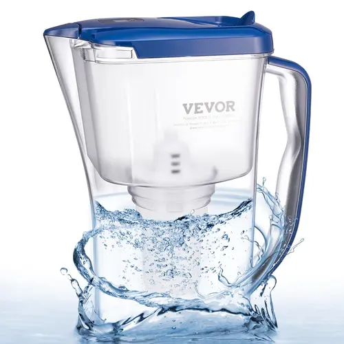 VEVOR Water Filter Pitcher, 9 Cup 5-stage Water Filter Dispenser, Fast Filtration System with Filter Change Indicator, No BPA, Lasts 3 Months or 40 Gallons, Reduces Limescale, Lead, Chlorine, Odors