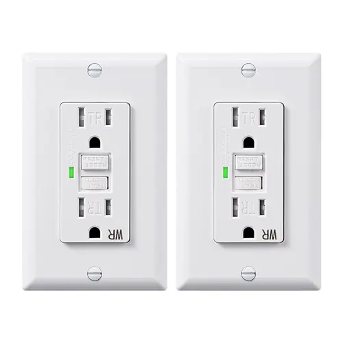 DEWENWILS 20A GFCI Outlet for Baby Electric Shock Protection, Self-Test Receptacle with LED Indicator, Tamper-Resistant, Weather-Resistant, White with Included Wallplate - HGFB20D,summerwins