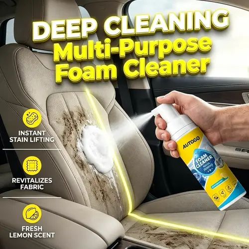 4-in-1 Multi-Enzyme Foam Spray Cleaner Kit – Heavy-Duty Deep Cleaning for Car Interior, Sofas, Kitchens & Bathrooms, Stain Removal Safe on Plastic, Fabric & Upholstery, Car Detailing Product