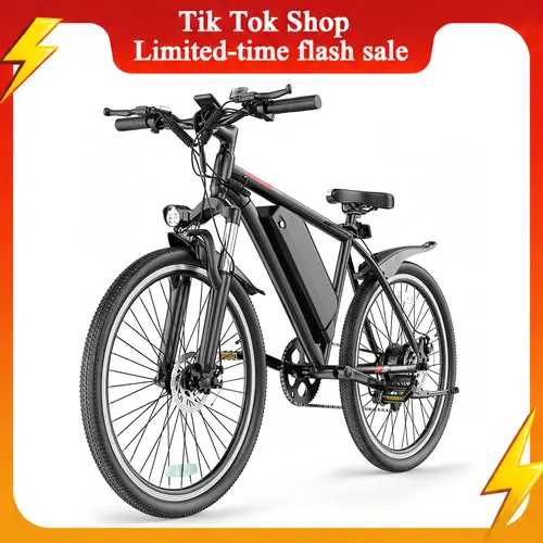 Adult Electric Mountain Ebikes - 350W Brushless Motor (750W Peak), 48V Removable Battery, 30-55 mi Range, 22 MPH Max Speed, 26-Inch Off-Road Tires, 21-Speed Gearing, Dual Disc Brakes, 5-Level Pedal Assist Modes, LED Lighting, 330 lb Max Load Capacity