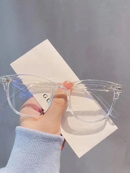 Blue Light Blocking Square Glasses for Women & Men, TikTok Viral Clear Frame Eyeglasses, Lightweight Transparent Fashion Glasses for Work, Study, Gaming, Travel & Everyday Casual Wear