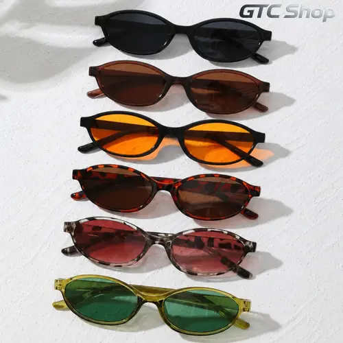 6 Pairs Retro Oval Unisex Sunglasses, Alloy Full Rim UV400 Protection Sun Glasses, Elegant Fashion Eyewear for Women Men Driving Vacation Outdoor Daily Wear #summervibes summerwins