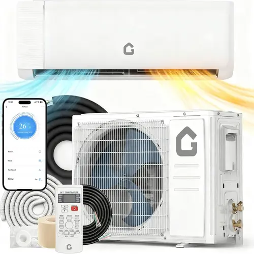 Garvee 9K/12K/18K/24K BTU Mini Split Air Conditioner & Heat Pump, 22 SEER2 Ultra Quiet 230V Ductless AC with WiFi & App Control, Cools/Heats Up to 1500 Sq.Ft, Easy Installation Kit Included