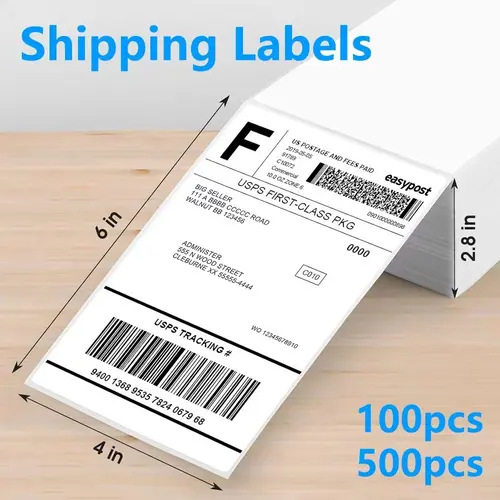 4x6 Inch Thermal Label Paper for Printer, 100 Sheets 100x150mm, Ideal for Business Express Mailing Labels, Thermal Shipping Label, Thermal Printing Labels, Unprinted Thermal Paper