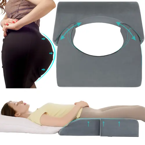 Adjustable Size BBL Post-Surgery Sleep Cushion - High-Density Foam Butt Pillow, BBL Hole Chair for Recovery (Dark Grey)