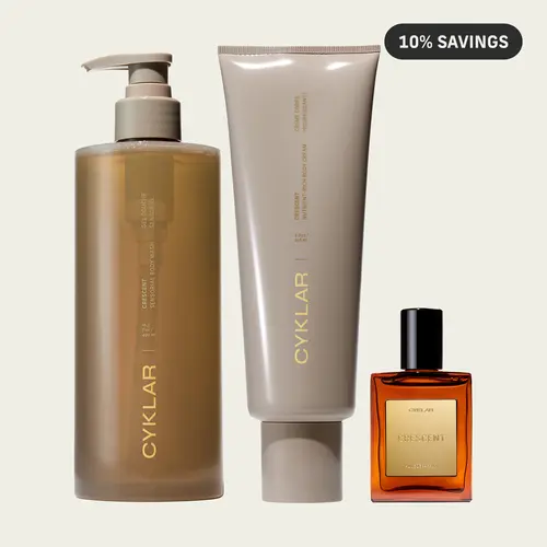 Crescent Body Care Essentials Set - Sensorial Body Wash, Nutrient-Ruch Body Cream & Perfume Oil