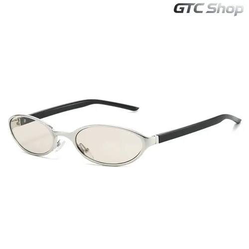 Unisex 3-Piece 2026 Futuristic Cat Eye Sports Sunglasses - Silver Metal Trim, Oval Lens, UV400 Glass, Lightweight Luxe Streetwear Accessory, Korean Fashion Unique Gift for Daily Look