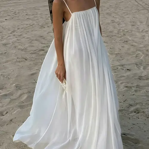 KAYWIDE Basic Simple Loose Moonlight Adjustable Buckle Sleeveless Long Dress, Comfortable and Stylish Summer Casual Fashion Dress