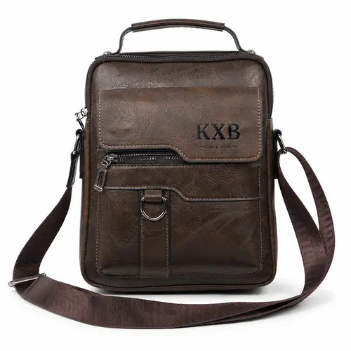 KXB Vegan Leather Handbag Crossbody Bag - Vintage Street Style Messenger Work Bag, Large Capacity Everyday Carry Tote with Adjustable Strap & Multi-Pockets Organizer, Ideal Gift