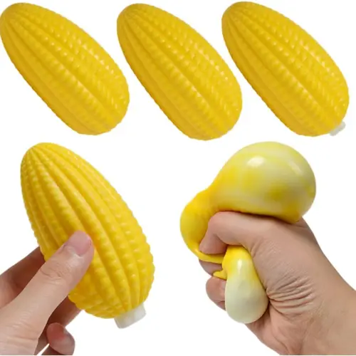 Corn Squishy Stress Relief Toy - Slow Rising, Sensory Friendly, Squeeze & Stretch, Soft Elastic Soothes Busy Hands, Rebound for Repeat Play, Oddly Satisfying Surprise Gifts for Kids & Adults, Party Favors