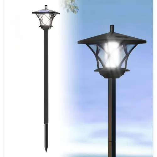 1.5M solar lamp post lamp - LED landscape street pole lamp is suitable for gardens, courtyards and paths.