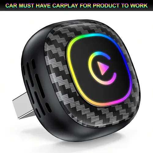 Yurnlv 2026 Wireless CarPlay Adapter Dynamic Flowing Ambient Lighting, CarPlay Adapter for carplay car,Smartphone Connectivity, Converts Wired to Wireless CarPlay Dongle for carplay or android auto,Car Accessories,Auto Accessories Interior