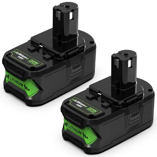 2 Pack 12000MAh Replacement Ryobi 18V Batteries with Indicator Light for Li-Ion MAX P102 P103 P104 P105 P107  P109 P108 P122 Series Power Tools