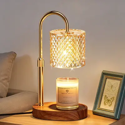Adjustable Height Candle Warmer Lamp with Timer, Dimmer Control & 2 Heating Bulbs - Electric Light for Wax Melts & Jar Candles, Aesthetic Home Decor, Room Decorations, Apartment Accessories, Ideal Housewarming Gift