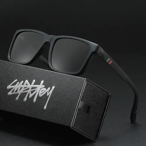 SUPKLEY Unisex Lightweight Polarized Sunglasses, Sporty Square Frame, Ultra-Light TAC Lenses, UV400 Protection, Non-Slip Textured Temples for Men & Women
