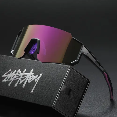 SUPKLEY Unisex Oversized Shield Outdoor Sports Sunglasses, Lightweight Windproof Design, Windproof Sports Eyewear, UV Blocking And Anti Glare, Perfect for Cycling, Hiking and Daily Streetwear, Lightweight Sports Sunglasses, Sports Biking Sunglasses